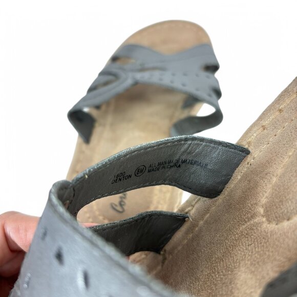 Coral Bay Sandals Womens Size 6 Gray Metallic Open Toe Slip On Shoes Denton - Picture 5 of 15